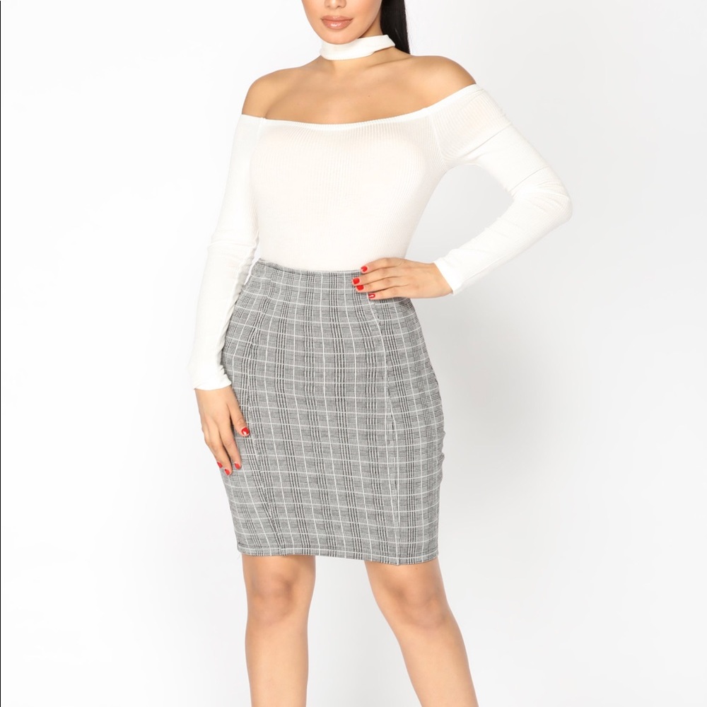 Adorable High Waist Plaid Bodycon Skirt